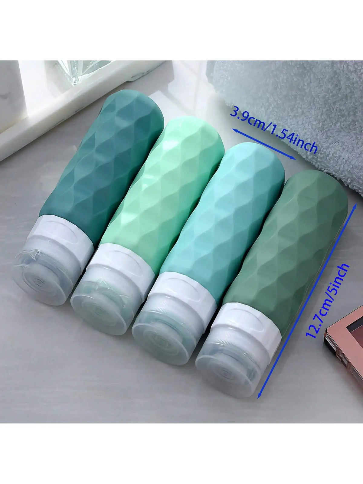 4 Pack TSA-Approved Silicone Bottles