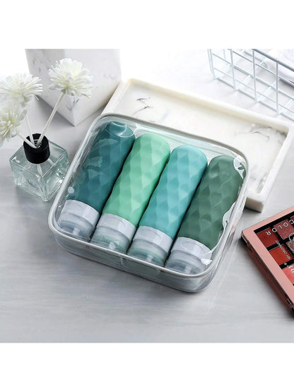 4 Pack TSA-Approved Silicone Bottles